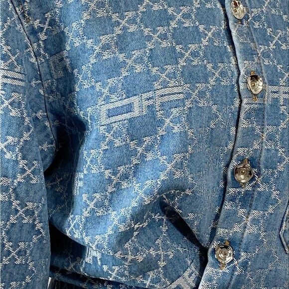 Off-White Monogram Twist Long Sleeve Denim Minidress size 40/ US size 6 - Picture 9 of 16